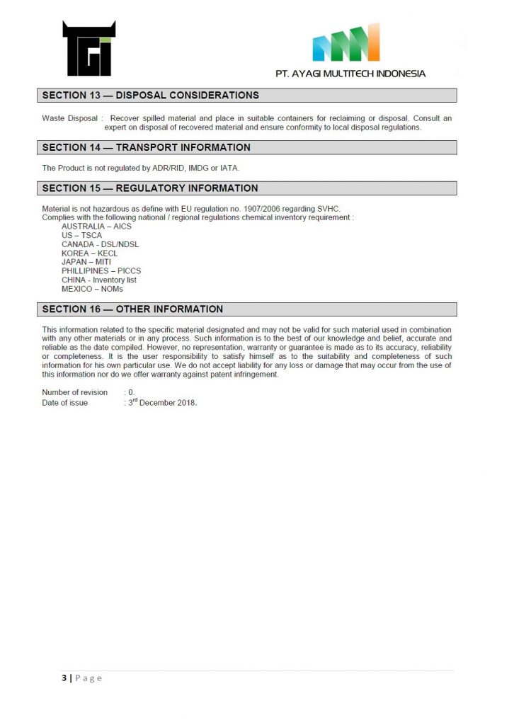 MSDS_saber oil absorbent so200-pd so650sb small boom so1500sb large boom sc200-pd chemical_3
